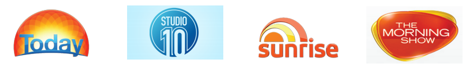 As seen on Studio Ten, Today Show, Sunrise, and more